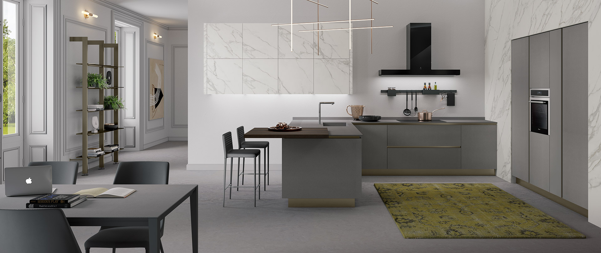 Mondoarredo cucina componile in gres e hpl Mobilturi Stratos