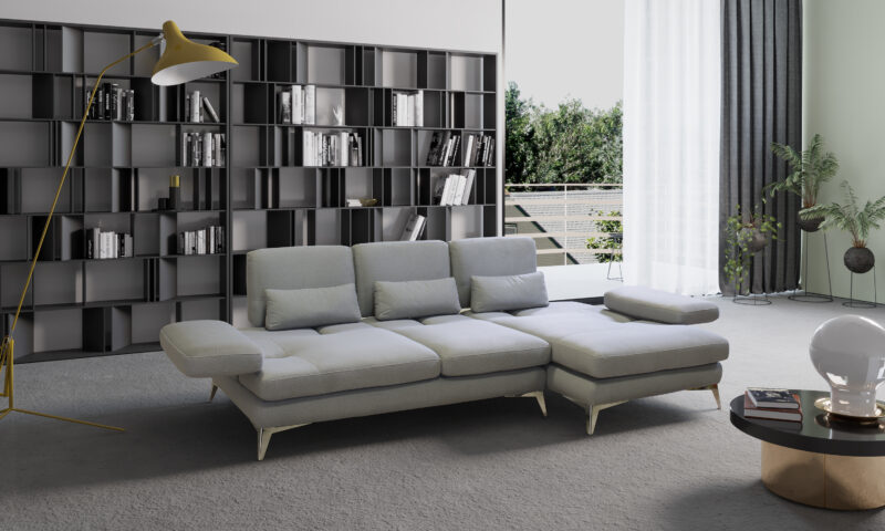 Divano Atipico 2 Posti Maxi - con Chaise Longue e Slitta