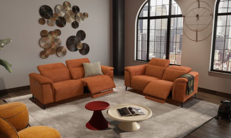 Divano Rea 3 Posti - con 2 Recliner