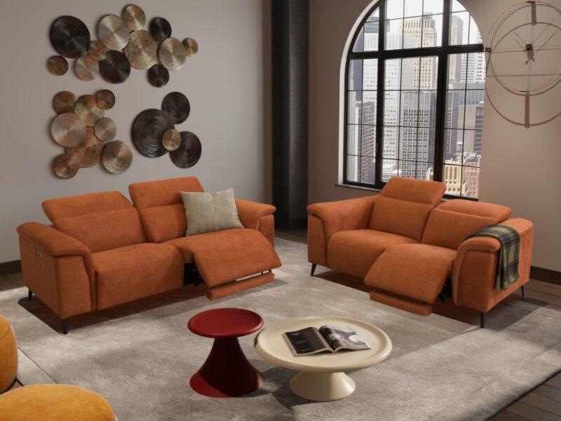 Divano Rea 3 Posti - con 2 Recliner