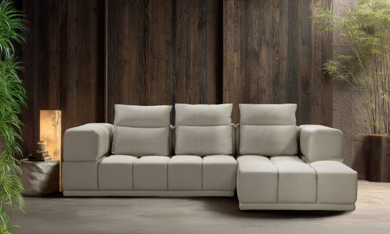 Divano Otto 2 Posti Maxi - con Chaise Longue e Slitta
