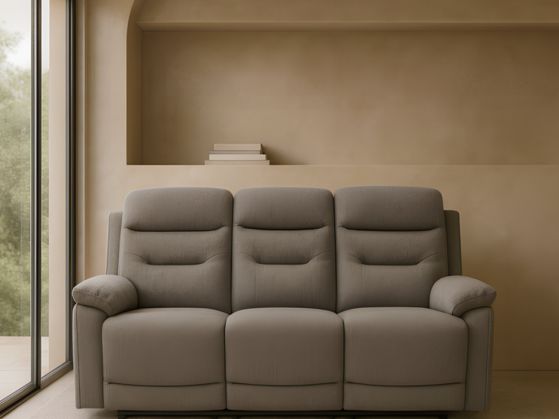 Divano Malcom 3 Posti con Doppio Recliner Elettrico