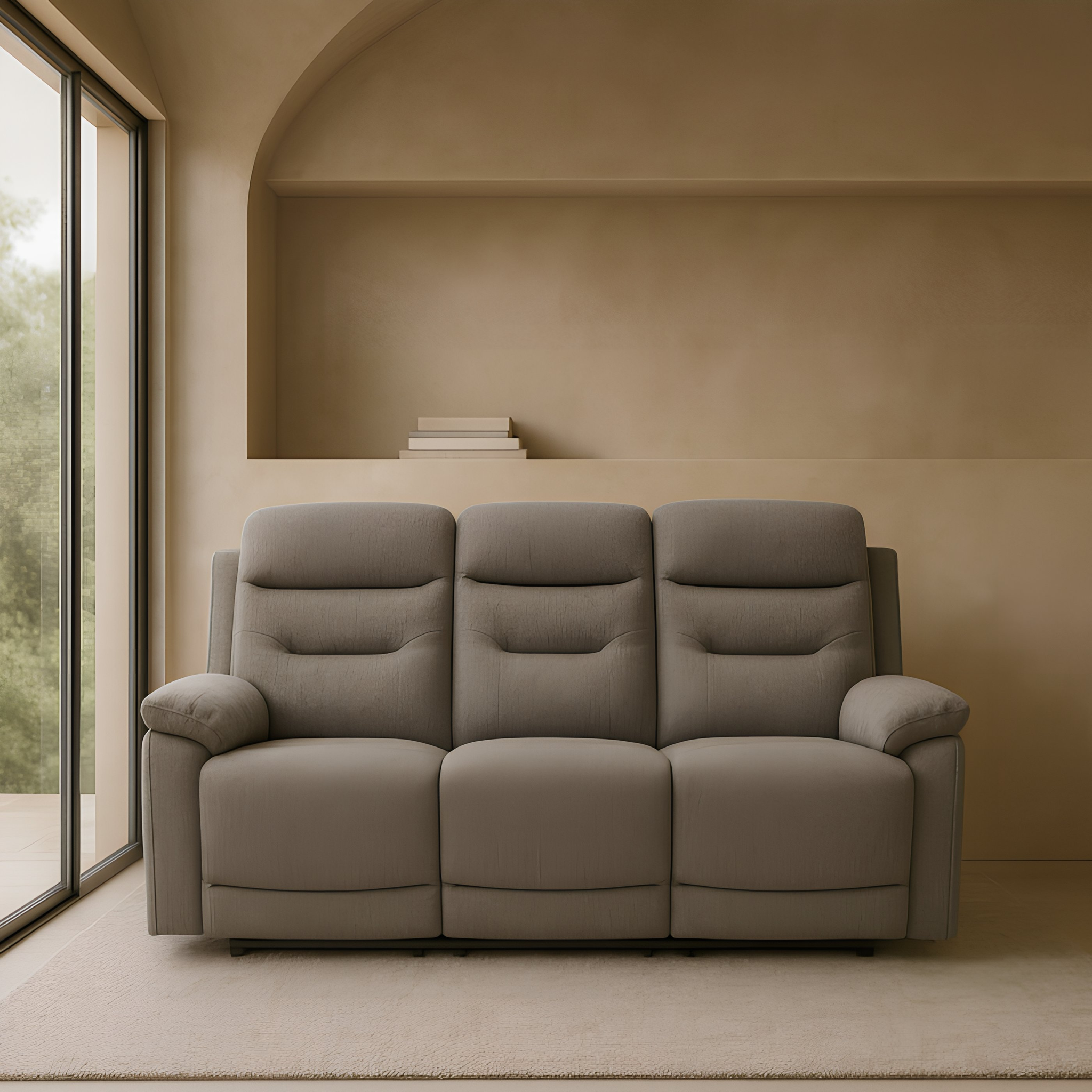 Divano Malcom 3 Posti con Doppio Recliner Elettrico
