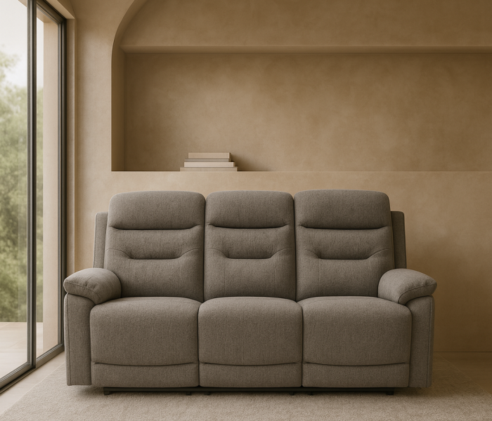 Divano Malcom 3 Posti con Doppio Recliner Elettrico