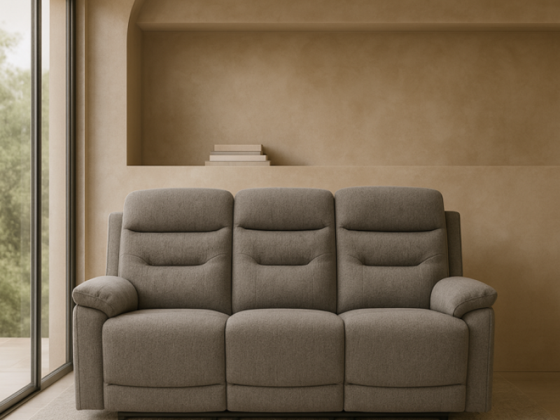 Divano Malcom 3 Posti con Doppio Recliner Elettrico