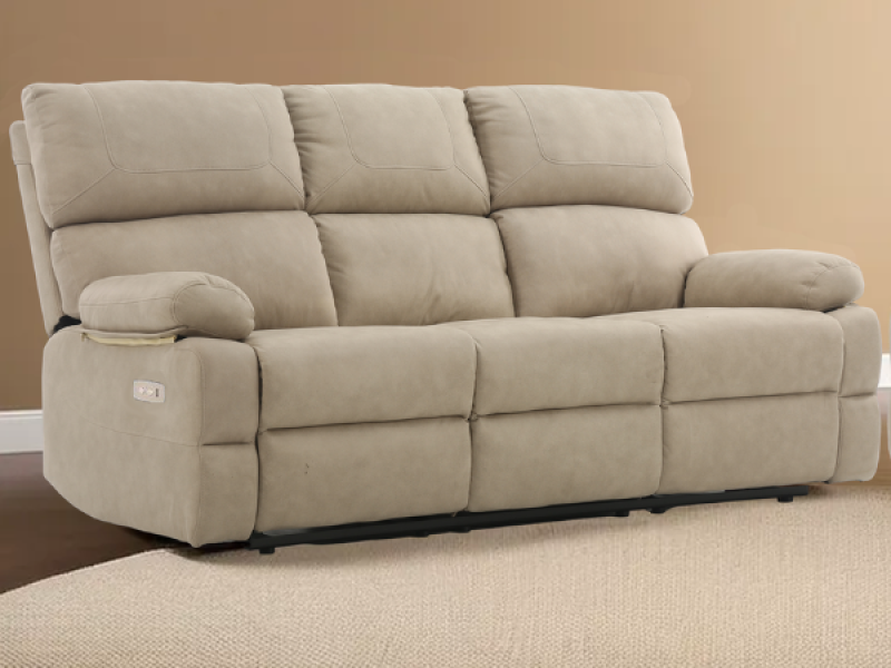 Divano Miglio 3 Posti - con Doppio Recliner Elettrico e Porta USB